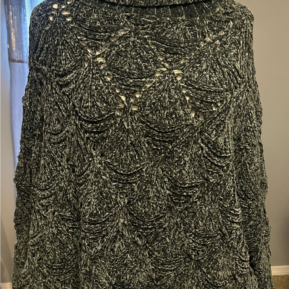 POL Textured Dark Green Cowl Neck Sweater
